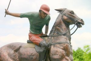 Grandeur Art Décoration Cheval Statue Bronze Joueur de Polo Sculpture - Product Image 3