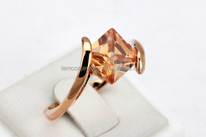 Rose <strong>Gold</strong> Plated Square Citrine <strong>Ring</strong> Twisted Split Shank Large Orange Crystal Statement <strong>Cocktail</strong> <strong>Ring</strong> Women Fashion Jewelry Gift - Product Image 4