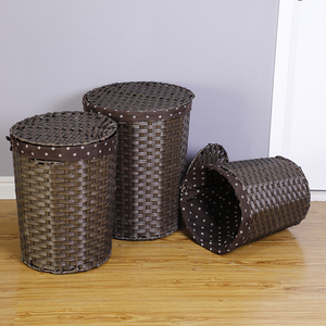PP Handles Laundry Linen Basket Bin Bathroom <strong>Storage</strong> <strong>Hamper</strong> with Lid - Product Image 5