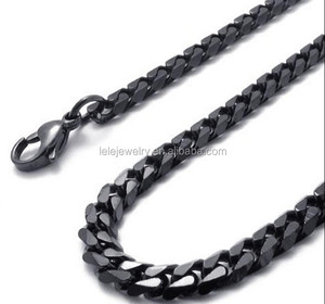 Nuova Catena in Argento dal Design Semplice a Prezzo di Fabbrica, Catena <span class=keywords><strong>Nera</strong></span> per <span class=keywords><strong>Uomo</strong></span> Stile Italiano - Product Image 1