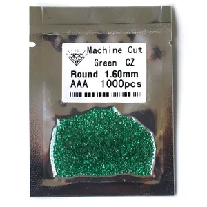 Groothandelsprijs losse cz AAA Kwaliteit Ronde machine cut groen sapphire