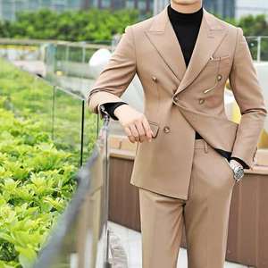 Affari <span class=keywords><strong>Doppiopetto</strong></span> Primavera e Morale degli uomini di Estate di Modo di Stile Britannico delle Signori Baitie Abiti - Product Image 5