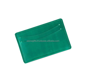 Funda de cuero minimalista ADORA para tarjetas de crédito para hombres y mujeres, cartera delgada con bloqueo RFID sin cierre, estilo de moda - Product Image 1