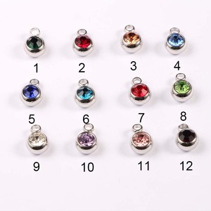 12 <strong>birthstone</strong> <strong>charms</strong> round rhinestones diy <strong>jewelry</strong> making 6mm stainless steel <strong>charm</strong> pendant jewelery pendants or <strong>charms</strong> - Product Image 2