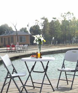 80Cm Kleine Blaas Gegoten Draagbare Plastic Goedkope Opvouwbare <span class=keywords><strong>Bali</strong></span> Ronde Glazen Eet-Of Koffie Buitenstoel En Tafel - Product Image 4