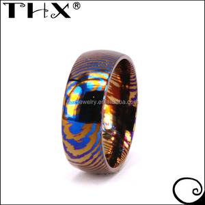 Nhẫn Trang Sức Mới Nhất 2023 Nhẫn Cưới Damascus Bằng Titan Cổ Điển Xu Hướng Phổ Biến - Product Image 3