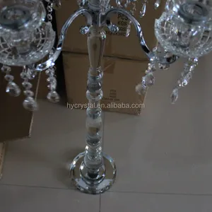 120cm fantaisie mariage grand candélabre en cristal à 5 bras pour décor de mariage