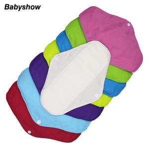 Toallas sanitarias de algodón de Bambú almohadilla menstrual <span class=keywords><strong>compresas</strong></span> menstrual reutilizable PUL tela impermeable - Product Image 3