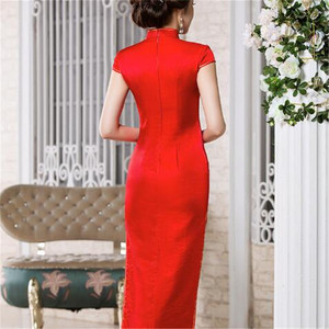 2018 moda china tradicional mujer elegante Pavo Real bordado vestido <span class=keywords><strong>de</strong></span> <span class=keywords><strong>novia</strong></span> Cheongsam <span class=keywords><strong>Qipao</strong></span> - Product Image 2