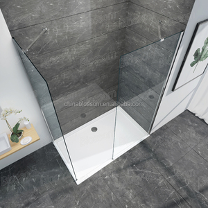 Semplice <span class=keywords><strong>Bagno</strong></span> Bs6206 2 Pezzo A Piedi In Vetro Fisso Senza Cornice di Estensione Dello Schermo <span class=keywords><strong>Doccia</strong></span> - Product Image 2