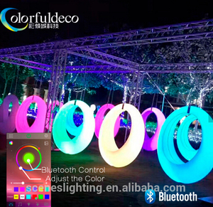 Hamacas led brillantes <span class=keywords><strong>de</strong></span> plástico RGB para niños, Columpio <span class=keywords><strong>de</strong></span> iluminación interior, 16 colores - Product Image 4