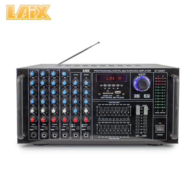 Laix BT-3000V Subwoofer Campuran Amplifier, Amplifier EQ Gema Led Stereo Terintegrasi