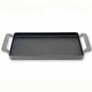 Plaque de cuisson plate en fonte émaillé gris, 42cm, pour réfrigérateur, accessoire de cuisine