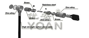 Nouvelle serrure de câble de bobine de sécurité d'ordinateur portable pour <span class=keywords><strong>Apple</strong></span> iPad Ultrabook cylindres de serrure d'ordinateur - Product Image 3