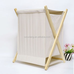 Organizador de archivos independiente de madera y tela plegable para revistas y periódicos - Product Image 1