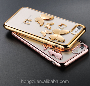 Per il <span class=keywords><strong>iPhone</strong></span> 7 Per il Caso di <span class=keywords><strong>iPhone</strong></span> <span class=keywords><strong>6s</strong></span> <span class=keywords><strong>Plus</strong></span> Chiaro Placcatura Hollow Farfalla Casse Del Telefono Molle di TPU Trasparente Della Copertura Posteriore capa - Product Image 3