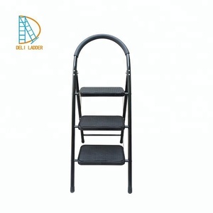 Escabeau pliant en acier à tube rond, tabourets de cuisine bas - Product Image 5