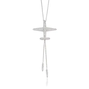 Necklace-00198-xupingファッションイタリアジュエリー卸売飛行機形ネックレス女の子用