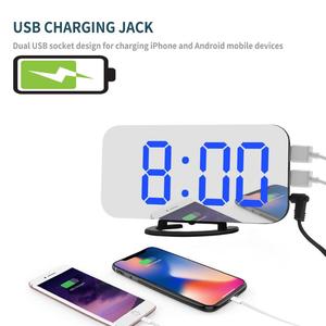 <span class=keywords><strong>Despertador</strong></span> LCD digital grande <span class=keywords><strong>con</strong></span> pantalla de espejo Movimiento electrónico para colgar en la pared o soporte de escritorio - Product Image 3