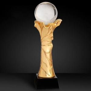 Creativo al por mayor <span class=keywords><strong>luna</strong></span> sobre el estanque de loto resina trofeo de cristal - Product Image 3