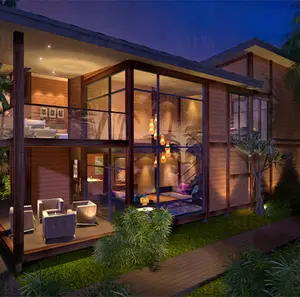 Modular Prefabrikasi Bingkai Baja Rumah Liburan Rumah Villa Mewah Prefabrikasi