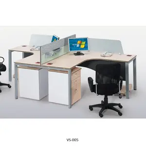 モダンなメラミン木製2席オープンオフィスキュービクルモジュラー家具標準スタッフエグゼクティブワークステーションコンピューターデスクテーブル