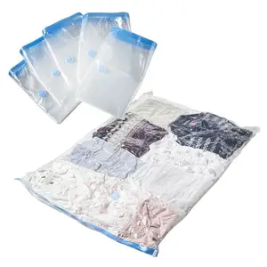 Space Saver Flat Vacuum Compression Storages Bags Plastic Clothes Bag For Cloths And Bedding Organizer