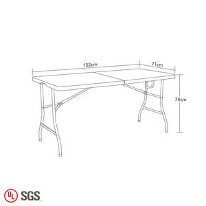 Bán buôn ngoài trời có thể điều chỉnh di động cắm trại gấp bảng trắng 6 chân gấp bảng - Product Image 5