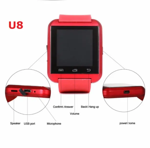 U8 BT Fitness Armband tragen Touchscreen Sport Anruf Erinnerung Smart Watch