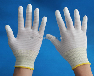 Anti Static gloves ESD U3 with fingers gloves utility PU coating on <span class=keywords><strong>the</strong></span> top for Electric Factory - Product Image 1