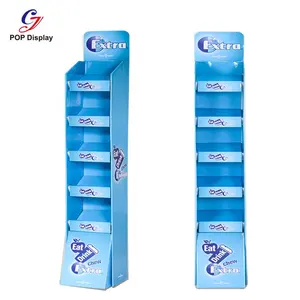 Customer Size Portable Cardboard Floor Carton Display Stand Promotion POS Paper Shelf Tray Retail Gum Dental Health Products