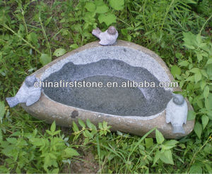 GGV256 Décoration de jardin unique, pierre de rivière naturelle spéciale, bain d'oiseaux, pot à boire pour oiseaux, petit <span class=keywords><strong>bassin</strong></span> en pierre pour l'extérieur - Product Image 2