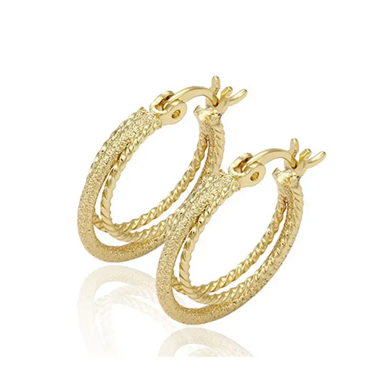 Penjualan Terbaik 29706 Perhiasan Berlapis Emas Sederhana Tanpa Batu Anting-Anting Dalam Biaya Murah