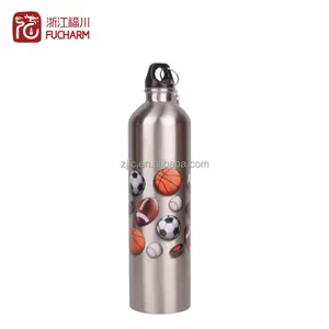 Новый дизайн, одна стенка, бесплатный образец BPA, 750 мл/1 л, большая металлическая Спортивная алюминиевая бутылка для водных напитков