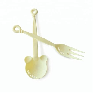 Plastic Spoon And Fork Plastic 14cm Plastic Cutlery Disposable Cartoon Spoon And Heavy Duty Fork