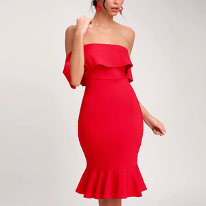 Nuevo diseño dama con volantes vestido <span class=keywords><strong>de</strong></span> <span class=keywords><strong>noche</strong></span> vestido <span class=keywords><strong>de</strong></span> mujer ajustado vestido <span class=keywords><strong>de</strong></span> fiesta - Product Image 5