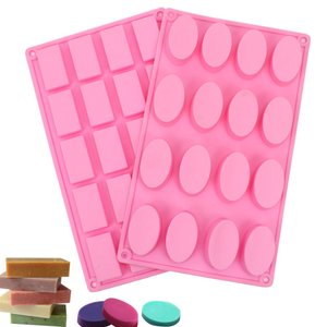 رغيف صابون سيليكون عالي الجودة 20 تجويف مستطيل و 16 تجويف بيضاوي (2 بوصة × 1 بوصة) - Product Image 2