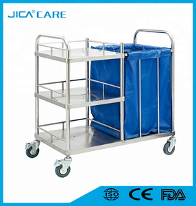 Alta calidad suavemente mover <span class=keywords><strong>hospital</strong></span> utiliza acero inoxidable de enfermería <span class=keywords><strong>cesta</strong></span> - Product Image 2