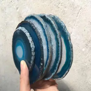 Nature Agate Accessories blue agate coaster slices cup mats Coasters
