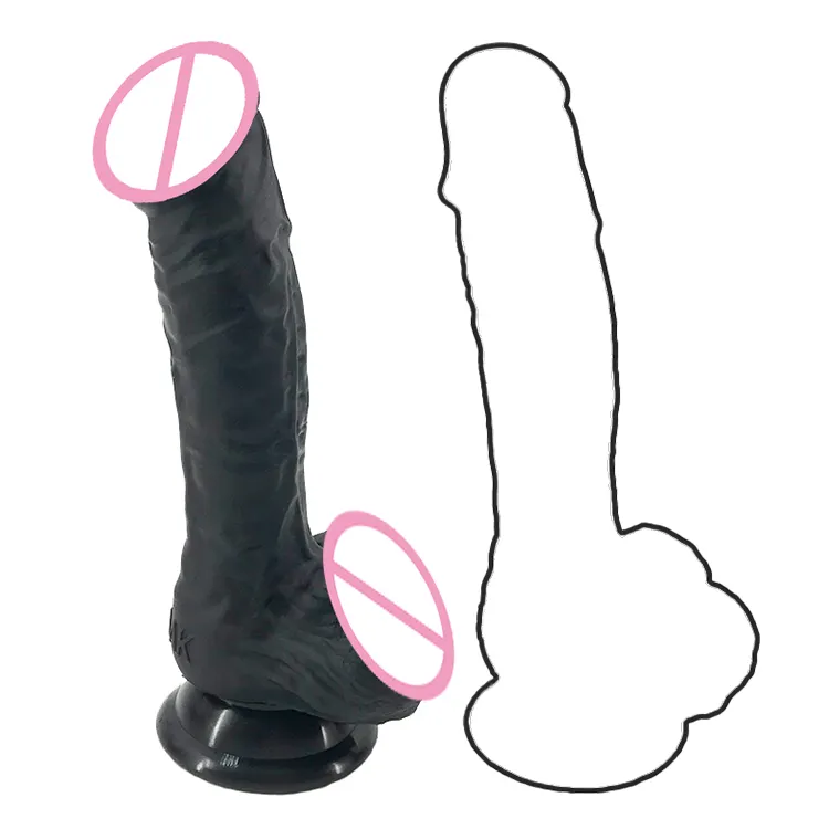 FAAK 18.5センチメートル7.3 "径3.5センチメートル性的玩具尻プラグソフト現実的なリアルな安全シリコーンディルドビッグ黒大人のおもちゃ