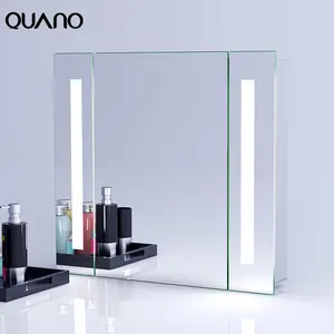 유럽 스타일 알루미늄 미러 스토리지 욕실 거울 캐비닛 LED 빛