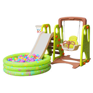 Parco Giochi Educativo di Alta Qualità per Bambini, Combinazione di Scivolo in Vetroresina, Piscina di Palline e <span class=keywords><strong>Altalena</strong></span> per Giardino - Product Image 3