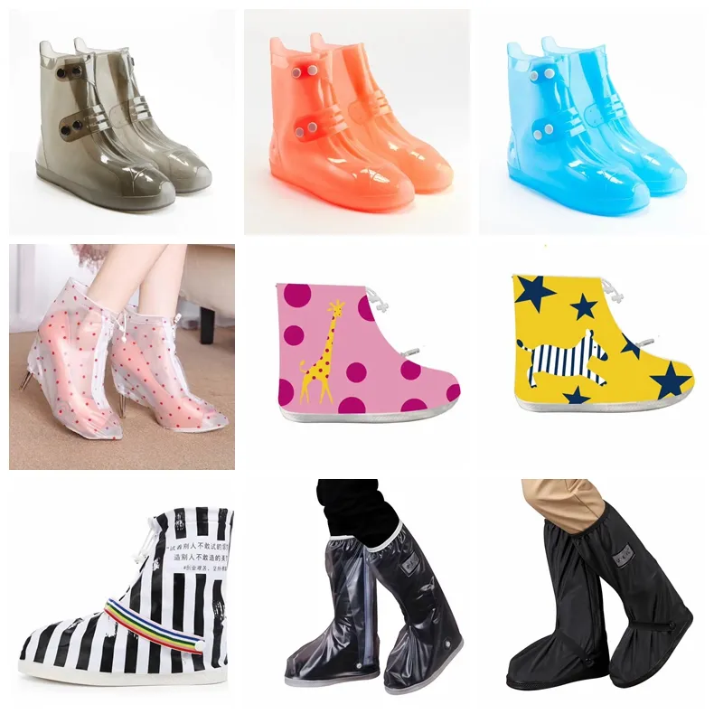 5312 Custom logo his and hers high and low PVC waterproof shoes cover boots rain covers