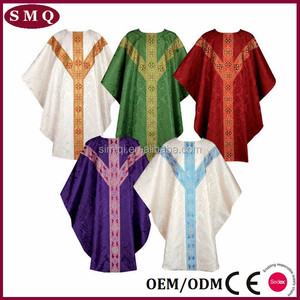 En gros OEM personnalisé broderie deacon <span class=keywords><strong>patron</strong></span> robe chasuble - Product Image 2