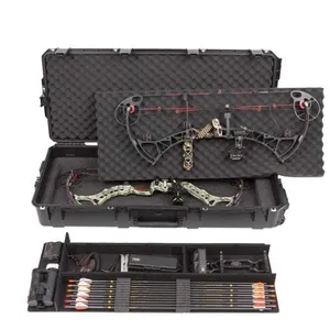 Durable Carrying Compound Bow Case Plastic Shockproof Protect Tool Boxes Custom Foam