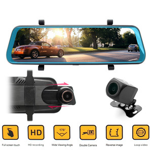 กล้องติดรถยนต์10 "กล้องติดรถยนต์กระจกมองหลัง1080P, กล้องมองหลังรถยนต์ DVR บันทึกภาพในเวลากลางคืนเลนส์คู่ - Product Image 3