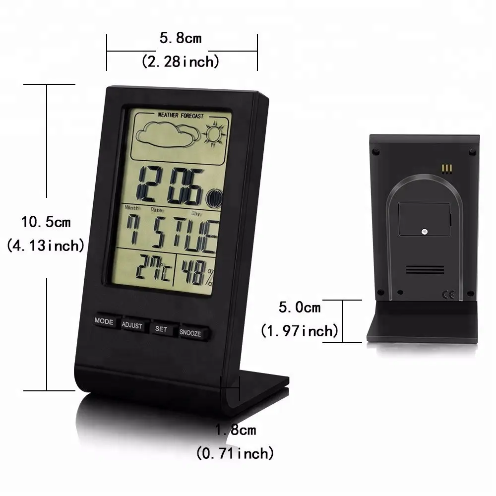 Digital Thermometer Hygrometer Clock Humidity and Temperature Meter with Clander Function