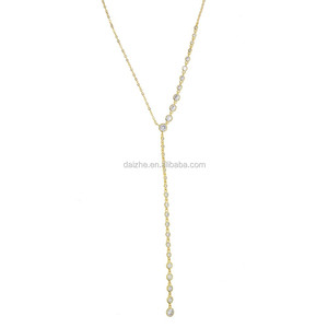 Moda lunga <span class=keywords><strong>collana</strong></span> a forma di catena a catena <span class=keywords><strong>sottile</strong></span> per le donne placcato <span class=keywords><strong>oro</strong></span> piccolo a grande e rotondo ciondolo perline Sexy donna alta gioielleria - Product Image 4