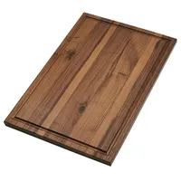 Placa de corte de madeira premium, placas de madeira de acácia com ranhuras de suco para cozinha