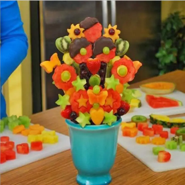 생일 선물 엄마 요리사 팝 6pcs 완벽한 장식 과일과 야채 커터